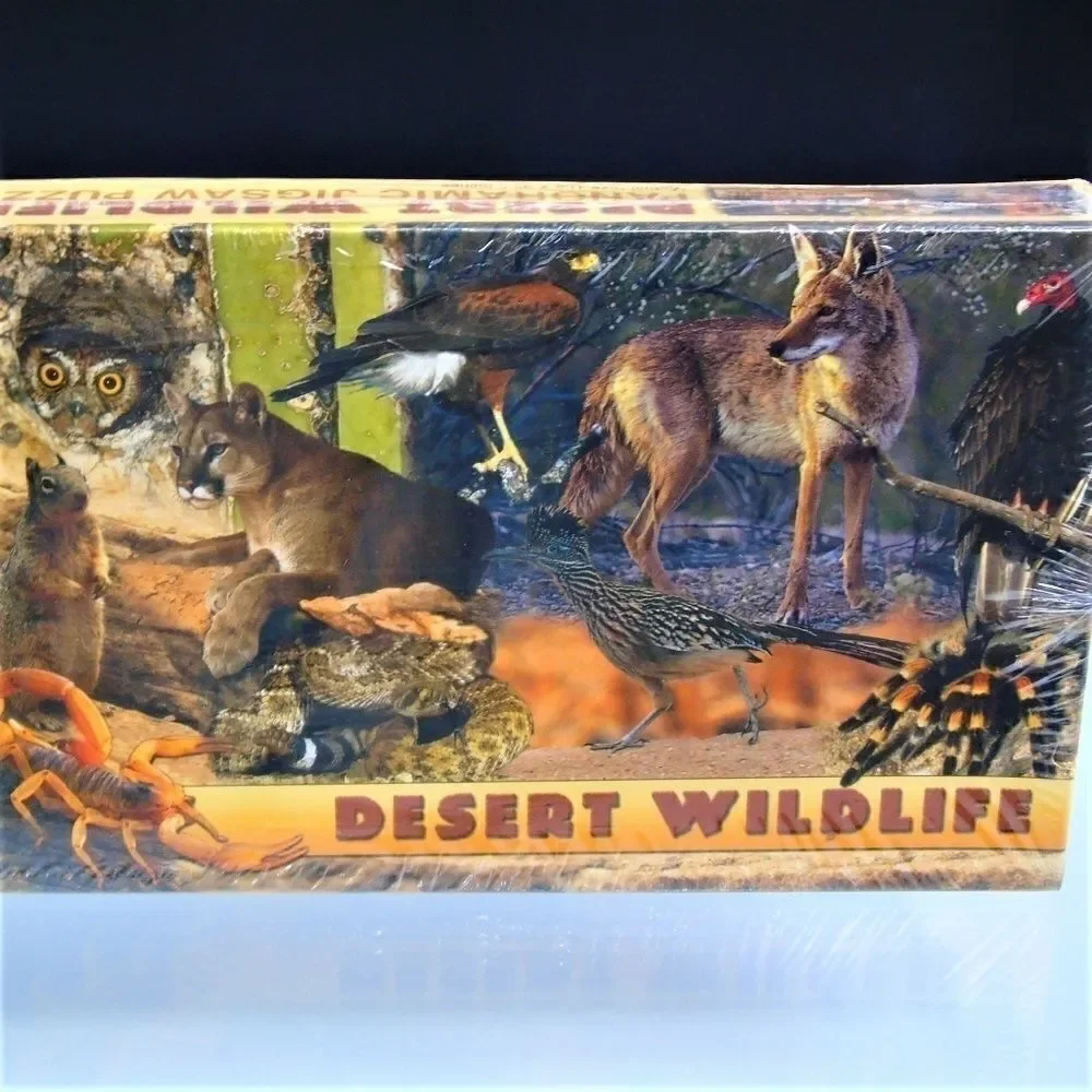 Desert Wildlife Jigsaw Panoramic Puzzle Vintage